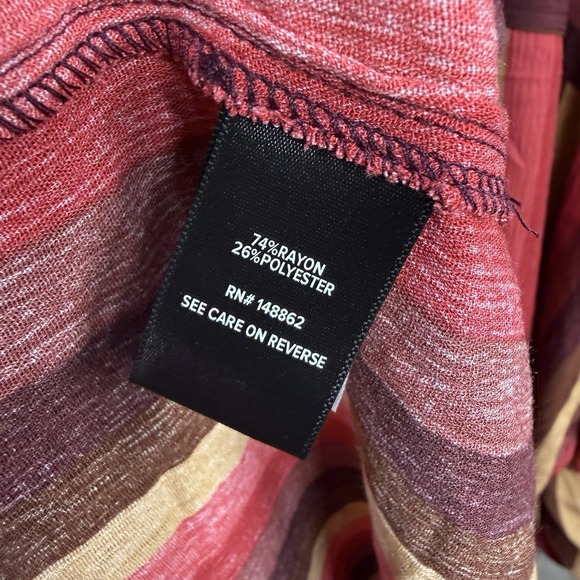 Torrid Kimono Shirt Duster Jacket 3X Striped Open Front Artsy Indie Boho Granola - Picture 6 of 8